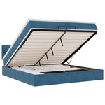 vidaXL Cadre de lit ottoman avec matelas bleu foncé 200x200 cm velours