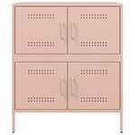 vidaXL Buffet rose 68x39x79 cm acier