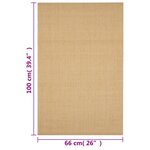 vidaXL Tapis Sisal naturel 66x100 cm