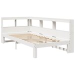 vidaXL Lit bibliothèque sans matelas blanc 100x200 cm bois pin massif