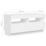vidaXL Meuble TV avec lumières LED Blanc 180x35x40 cm
