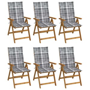 vidaXL Chaises pliables de jardin lot de 6 avec coussins Bois d'acacia