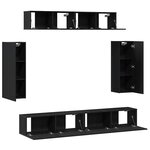 vidaXL Ensemble de meuble TV 6 pièces - Aspect bois ancien en bois reconstitué
