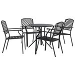 vidaXL Ensemble de chaises de jardin empilables 5 Pièces anthracite