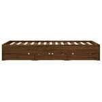 vidaXL Cadre de lit avec tiroirs sans matelas chêne marron 135x190 cm