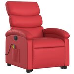 vidaXL Fauteuil inclinable de massage électrique rouge similicuir