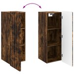 vidaXL Armoire Murale Chêne fumé 33 x 34 5 x 94 cm Bois d'ingénierie