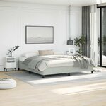 vidaXL Cadre de lit gris clair 193x203 cm velours