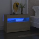 vidaXL Tables de chevet à LED 2 Pièces Chêne sonoma 60x35x40 cm