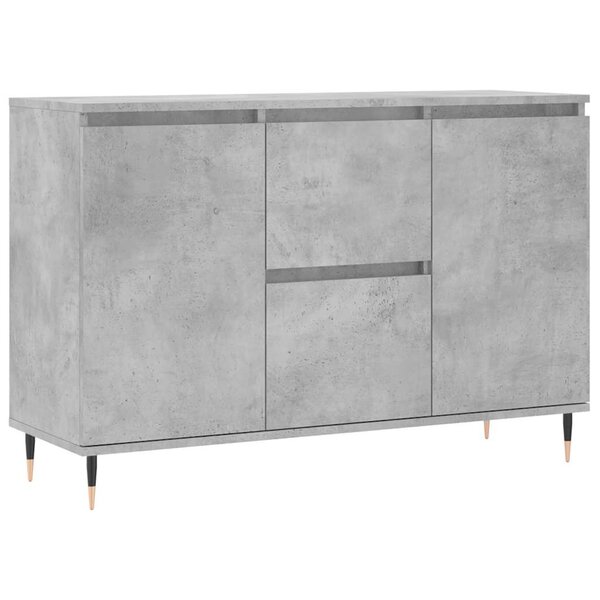 vidaXL Buffet gris béton 101 5x35x70 cm bois d'ingénierie