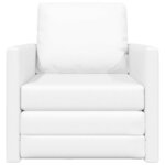 vidaXL Sofa Lit de Sol avec coussin Blanc 74 x 77 x 81 cm Faux cuir