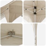 vidaXL Tente de fête pop-up 290 x 290 x 245 cm Crème
