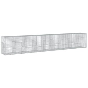 vidaXL Panier gabion avec couvercle 900x100x150 cm fer galvanisé