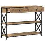 Table Console vidaXL Artisan Chêne 100x28x75 cm Bois d'ingénierie & Acier