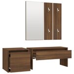 vidaXL Ensemble de meubles de couloir Chêne marron Bois d'ingénierie