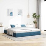 VidaXL Cadre de lit ottoman sans matelas bleu foncé 160x200 cm velours