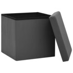vidaXL Tabouret de rangement pliable Gris PVC