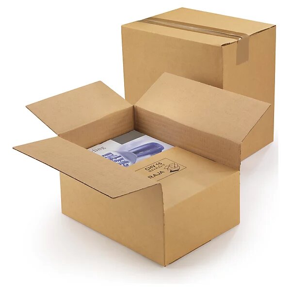 Caisse carton à hauteur variable et montage instantané simple cannelure raja 50x30x20/28 cm (lot de 25)