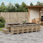 vidaXL Ensemble à manger de jardin et coussins 17 Pièces mélange beige