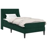 vidaXL Cadre de lit avec matelas Vert foncé 90 x 190 cm Velours