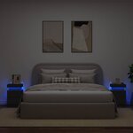 vidaXL Tables de chevet avec lumières LED 2 Pièces noir 35x39x55 cm