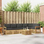 vidaXL Ensemble de canapés d'extérieur 7 Pièces Blanc et anthracite