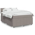 vidaXL Sommier à lattes de lit avec matelas Taupe 140x190 cm Tissu