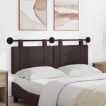 vidaXL Tête de lit suspendue Marron foncé Tissu