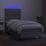 vidaXL Sommier à lattes de lit et matelas et LED Gris clair 100x200 cm