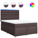 vidaXL Sommier à lattes de lit avec matelas Marron foncé 140x200 cm