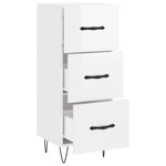 vidaXL Buffet Blanc brillant 34 5x34x90 cm Bois d'ingénierie