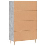 vidaXL Buffet haut gris béton 69 5x31x115 cm bois d'ingénierie