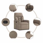 vidaXL Fauteuil inclinable taupe tissu microfibre
