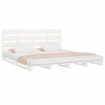 vidaXL Cadre de lit sans matelas blanc 200x200 cm bois massif de pin