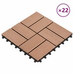 vidaXL Carreau de terrasse 22 Pièces Marron 30 x 30 cm WPC