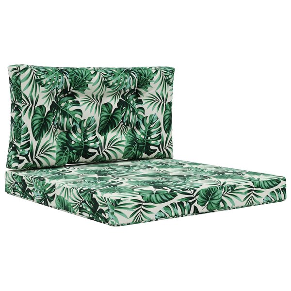 vidaXL Coussin de canapé d'extérieur 2 Pièces Motif feuille Polyester