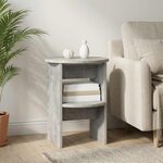 vidaXL Meuble d'appoint 2 Pièces Gris Béton Ø40 x 50 cm Bois d’ingénierie
