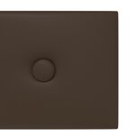 vidaXL Tête de lit murale 12 Pièces Marron 60 x 15 cm Simili cuir
