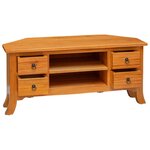 vidaXL Meuble TV Naturel 100 x 40 5 x 46 cm Bois de Mahogany Massif
