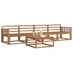 vidaXL Ensemble de canapés d'extérieur 5 Pièces Naturel