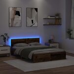 vidaXL Cadre de lit Bois Ancien 120 x 190 cm Bois d'ingénierie