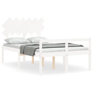 vidaXL Lit pour personne âgée sans matelas blanc bois massif