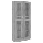 vidaXL Armoire à vitrine Sonoma gris 82 5x30 5x185cm Bois ingénierie