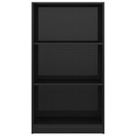 vidaXL Bibliothèque 3 niveaux Noir brillant 60x24x109 cm Bois