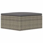 vidaXL Tabouret de jardin avec coussin gris résine tressée