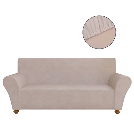 vidaXL Housse extensible de canapé Beige Jersey de polyester