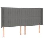 vidaXL Tête de lit avec oreilles Gris foncé 203x16x118/128 cm Tissu