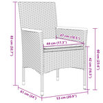 vidaXL Ensemble à manger de jardin et coussins 3 Pièces beige rotin verre