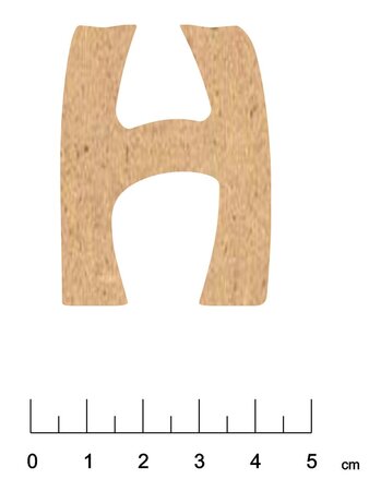 Alphabet en bois MDF adhésif 5 cm Lettre H