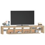 vidaXL Meuble TV avec lumières LED Chêne sonoma 230x36 5x40 cm